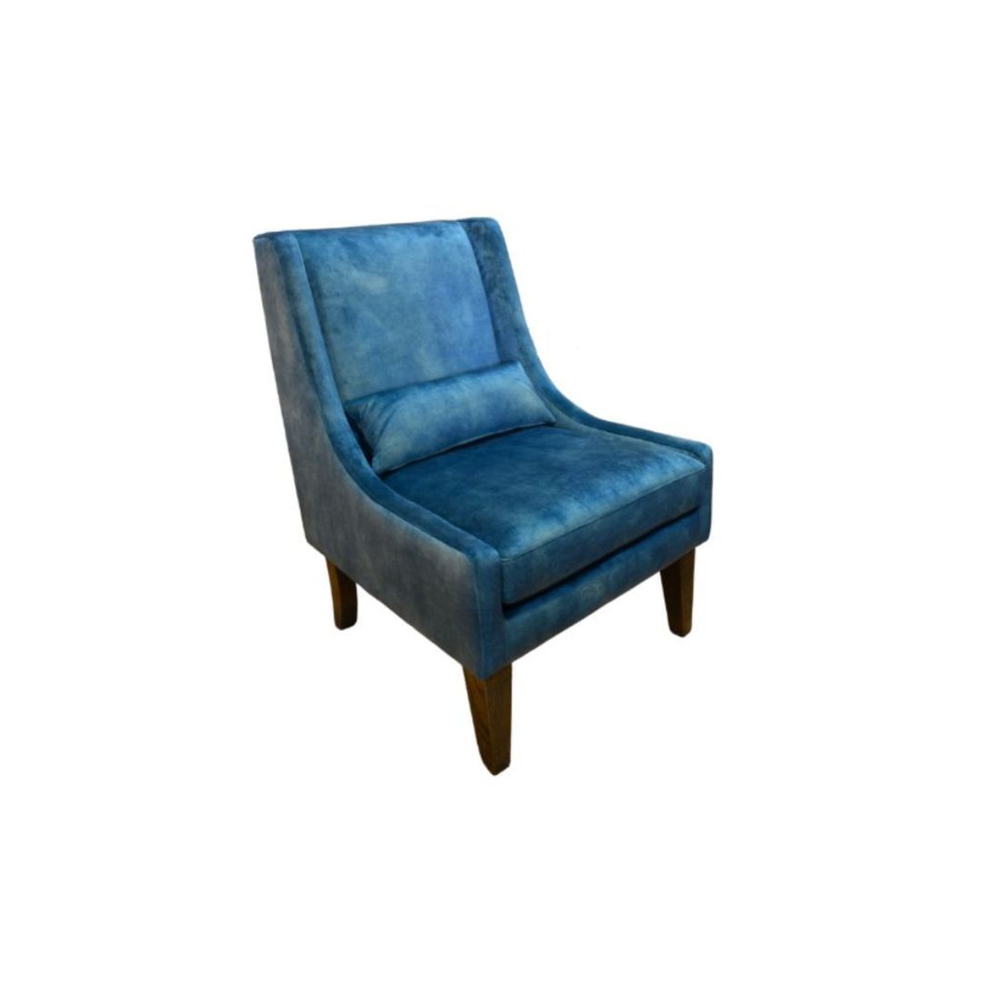 Bella Wing Chair Blue Velvet image 0